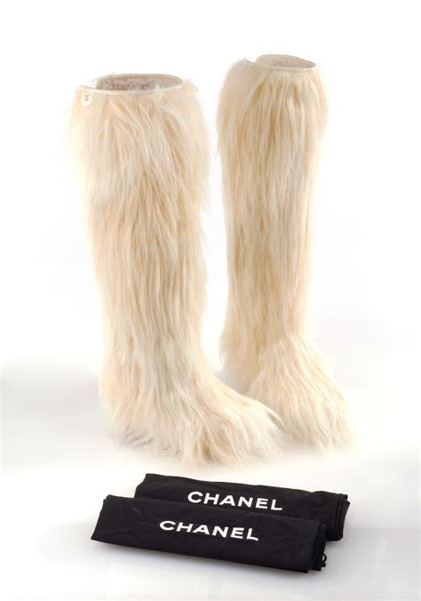 chanel white fur boots|rubber Chanel boots 2021.